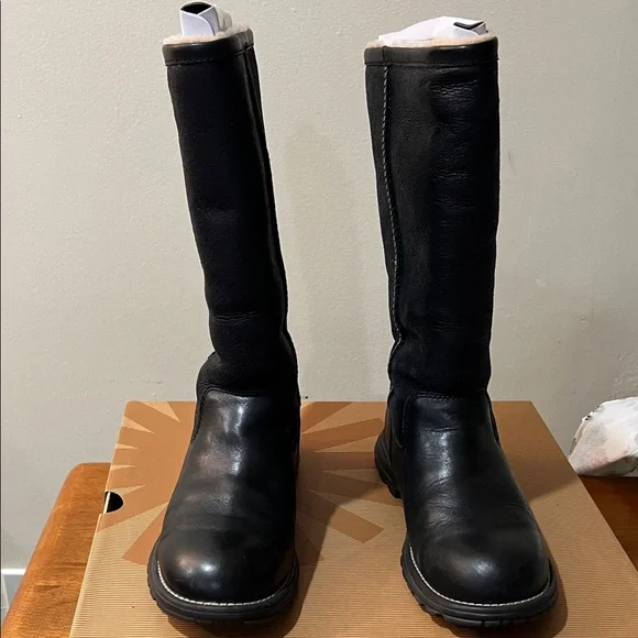UGG Black Brooks Tall Boots size 7 - Picture 1 of 10